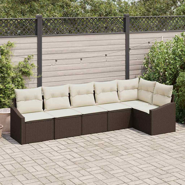 Tuin Eetset Met Kussen Met Opslag 6 Pcs En Crème