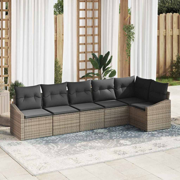 Tuin Eetset Met Kussen Met Opslag 6 Pcs En Crème