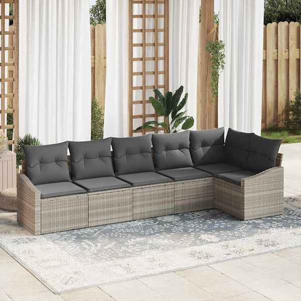 Tuin Eetset Met Kussen Met Opslag 6 Pcs En Crème