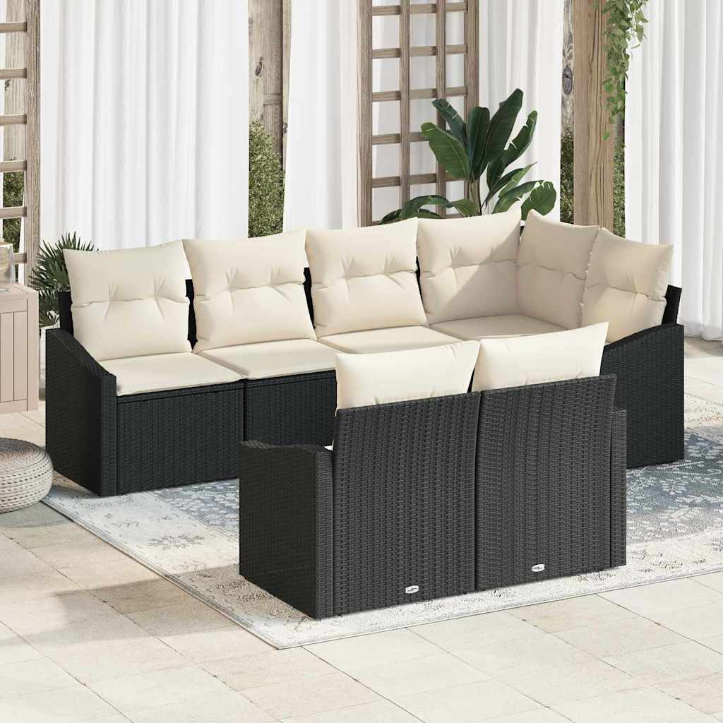 Tuin Eetset Met Kussen Met Opslag 7 Pcs En Crème