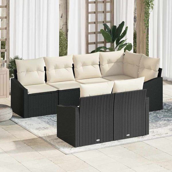 Tuin Eetset Met Kussen Met Opslag 7 Pcs En Crème