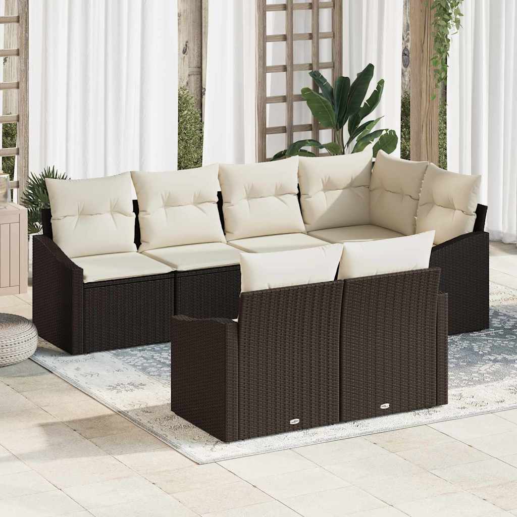Tuin Eetset Met Kussen Met Opslag 7 Pcs En Crème