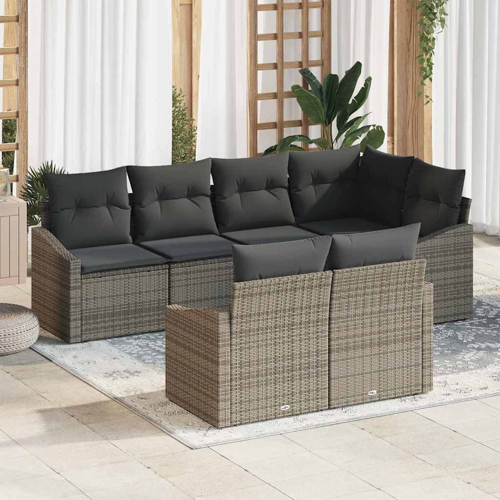 Tuin Eetset Met Kussen Met Opslag 7 Pcs En Crème