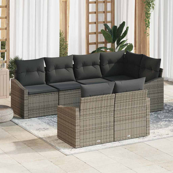 Tuin Eetset Met Kussen Met Opslag 7 Pcs En Crème