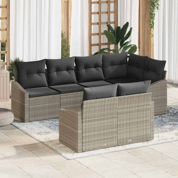Tuin Eetset Met Kussen Met Opslag 7 Pcs En Crème