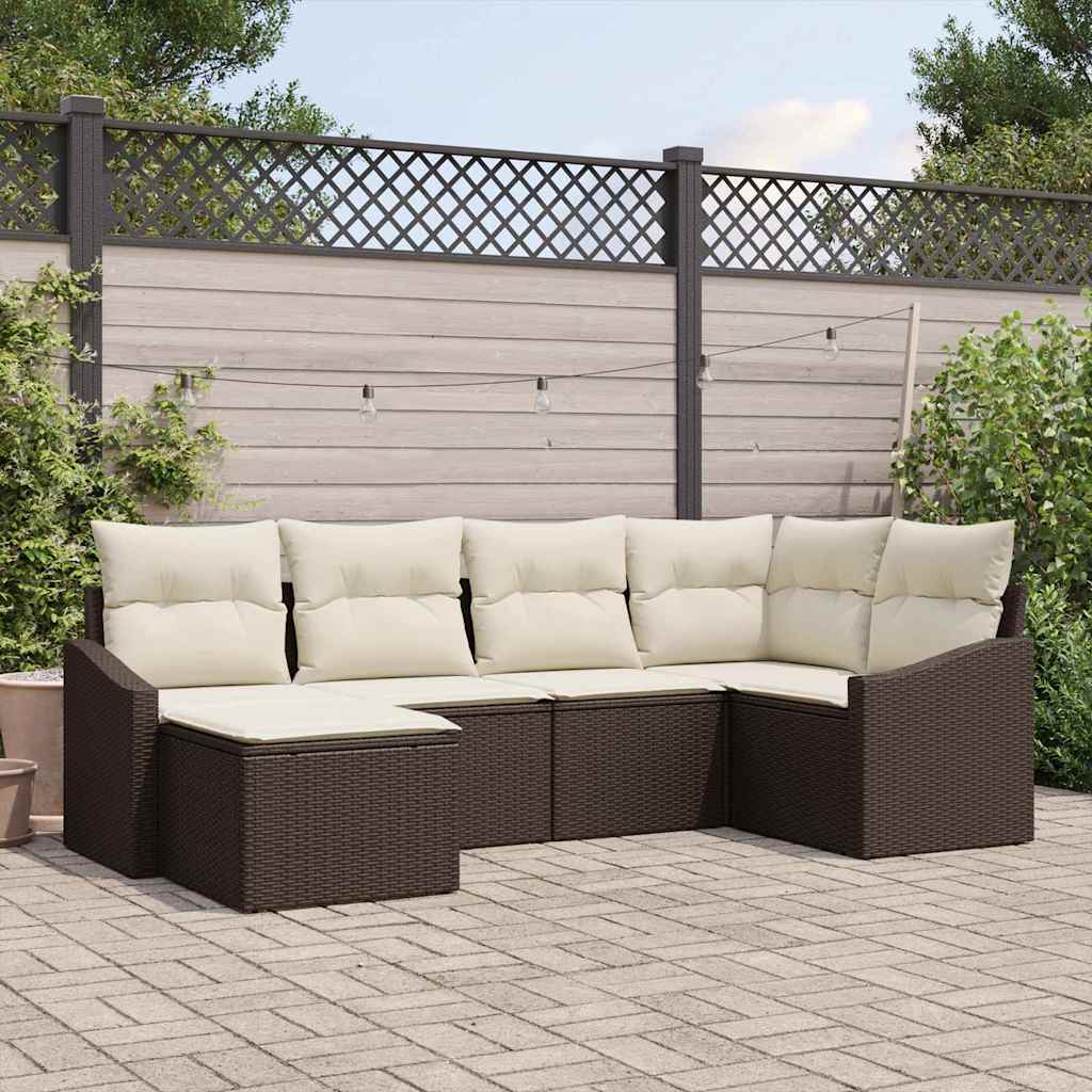Tuin Eetset Met Kussen Met Opslag 6 Pcs En Crème