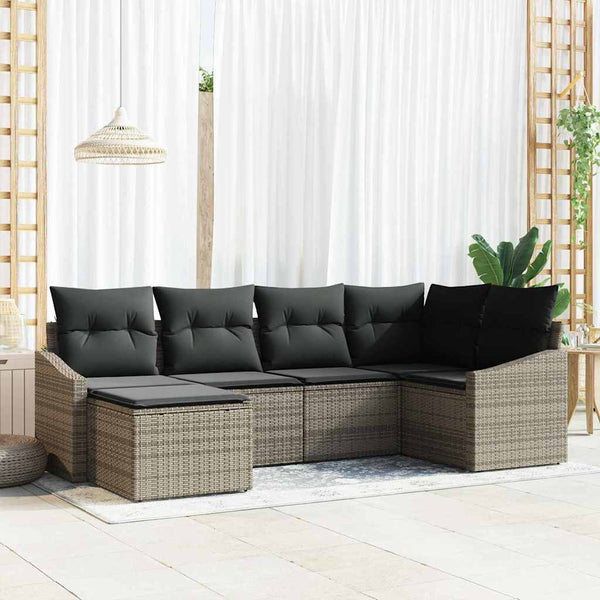 Tuin Eetset Met Kussen Met Opslag 6 Pcs En Crème