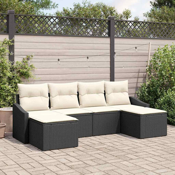 Tuin Eetset Met Kussen Met Opslag 6 Pcs En Crème