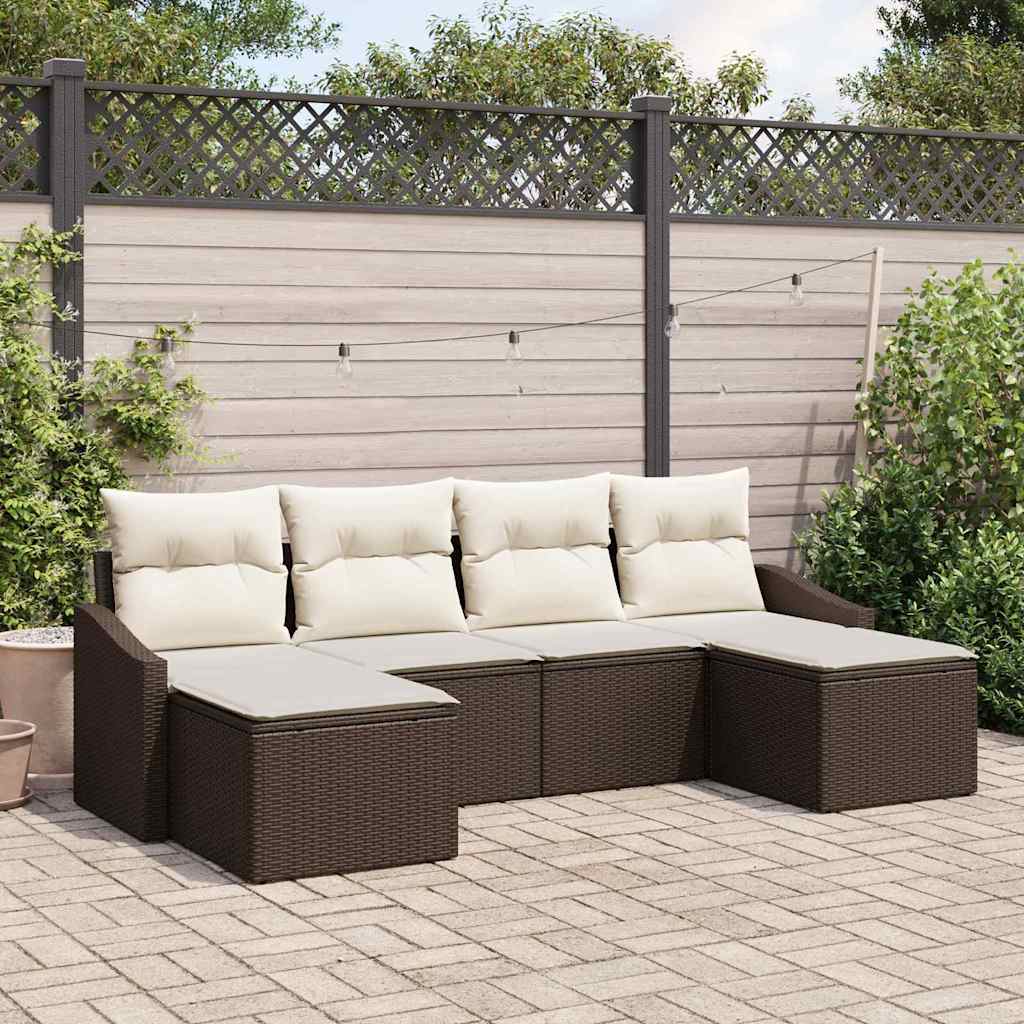 Tuin Eetset Met Kussen Met Opslag 6 Pcs En Crème