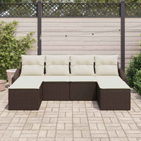 Tuin Eetset Met Kussen Met Opslag 6 Pcs En Crème