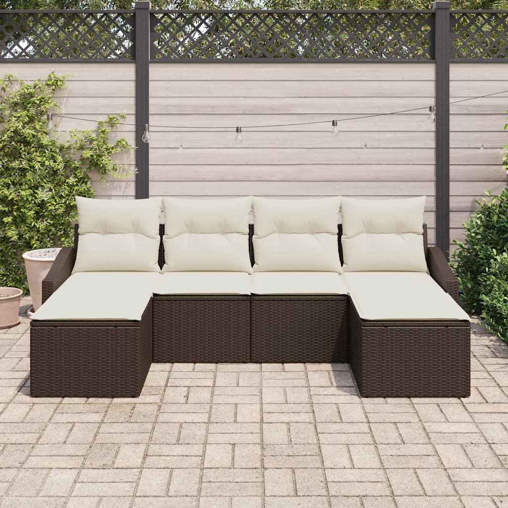 Tuin Eetset Met Kussen Met Opslag 6 Pcs En Crème