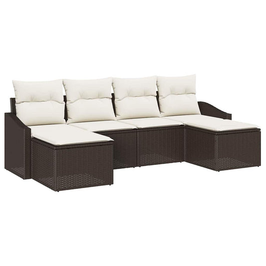 Tuin Eetset Met Kussen Met Opslag 6 Pcs En Crème