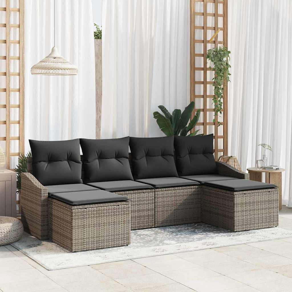Tuin Eetset Met Kussen Met Opslag 6 Pcs En Crème