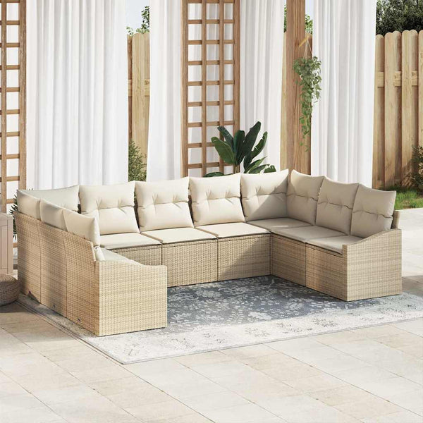 Tuin Eetset Met Kussen Met Opslag 9 Pcs En Licht Grijs