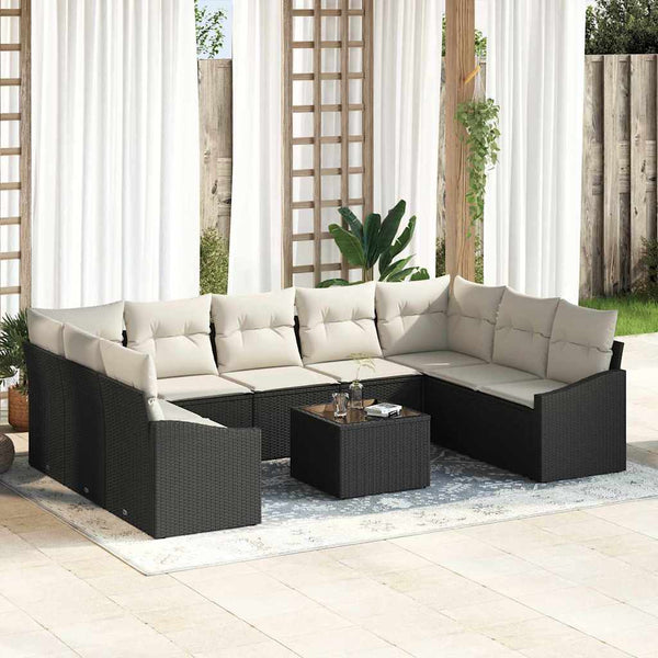 Tuin Eetset Met Kussen Met Opslag 9 Pcs En Licht Grijs