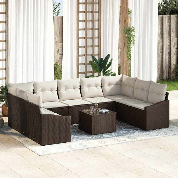 Tuin Eetset Met Kussen Met Opslag 9 Pcs En Licht Grijs