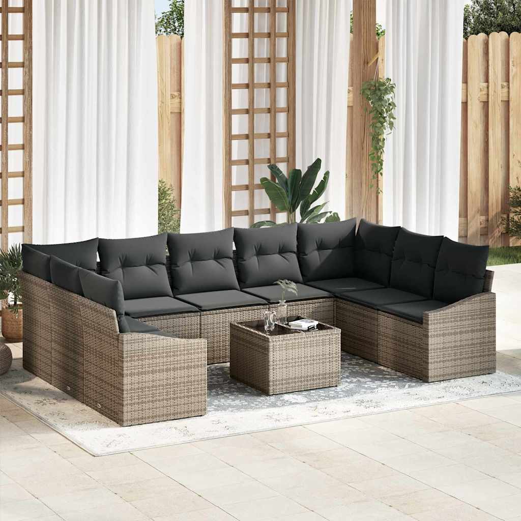 Tuin Eetset Met Kussen Met Opslag 9 Pcs En Licht Grijs