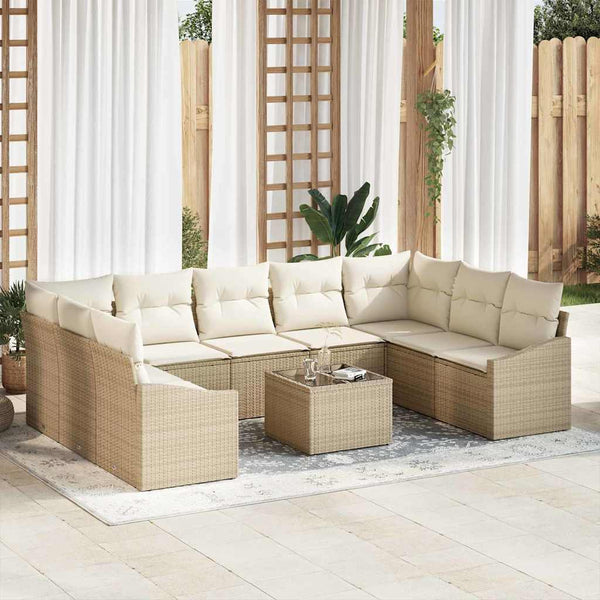 Tuin Eetset Met Kussen Met Opslag 9 Pcs En Licht Grijs