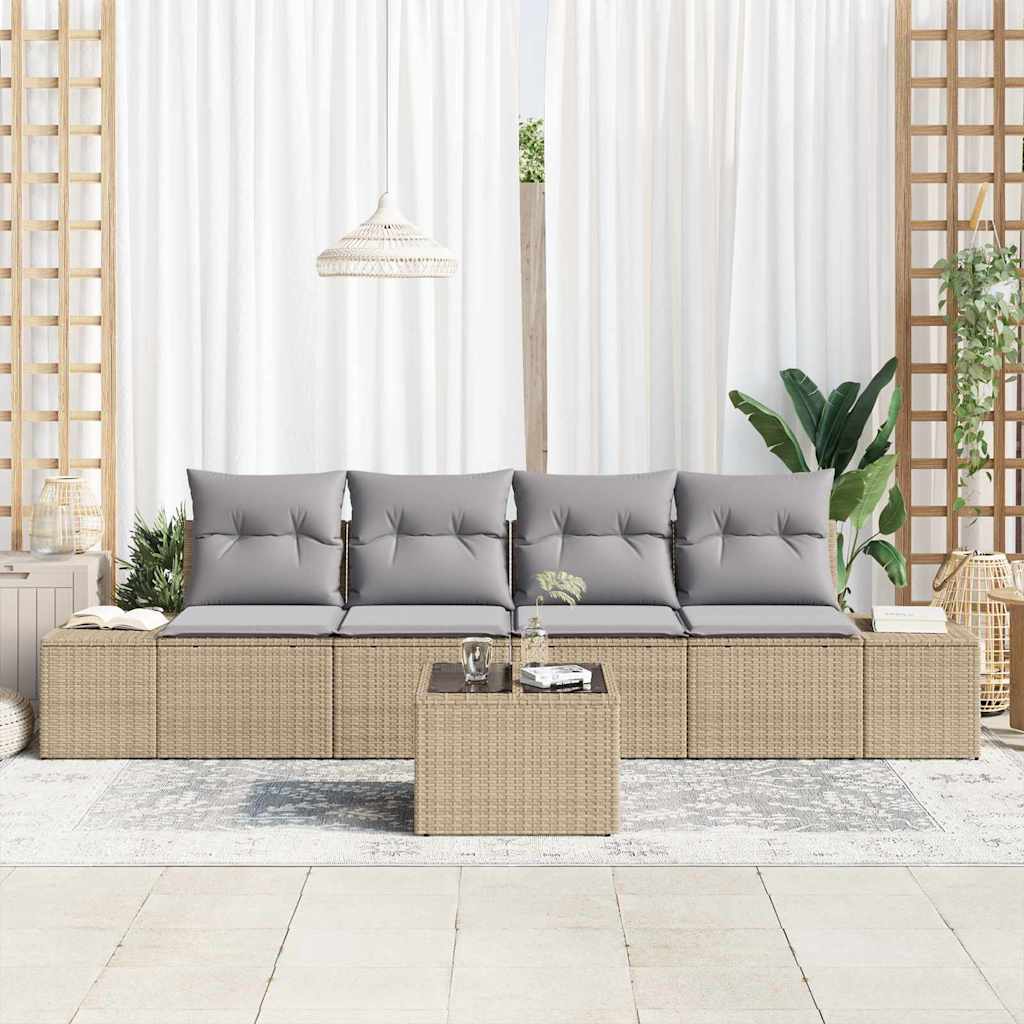 Tuin Sofa Set Met Kussen 5 Pcs En Grijs 55 X 55 X 37 Cm