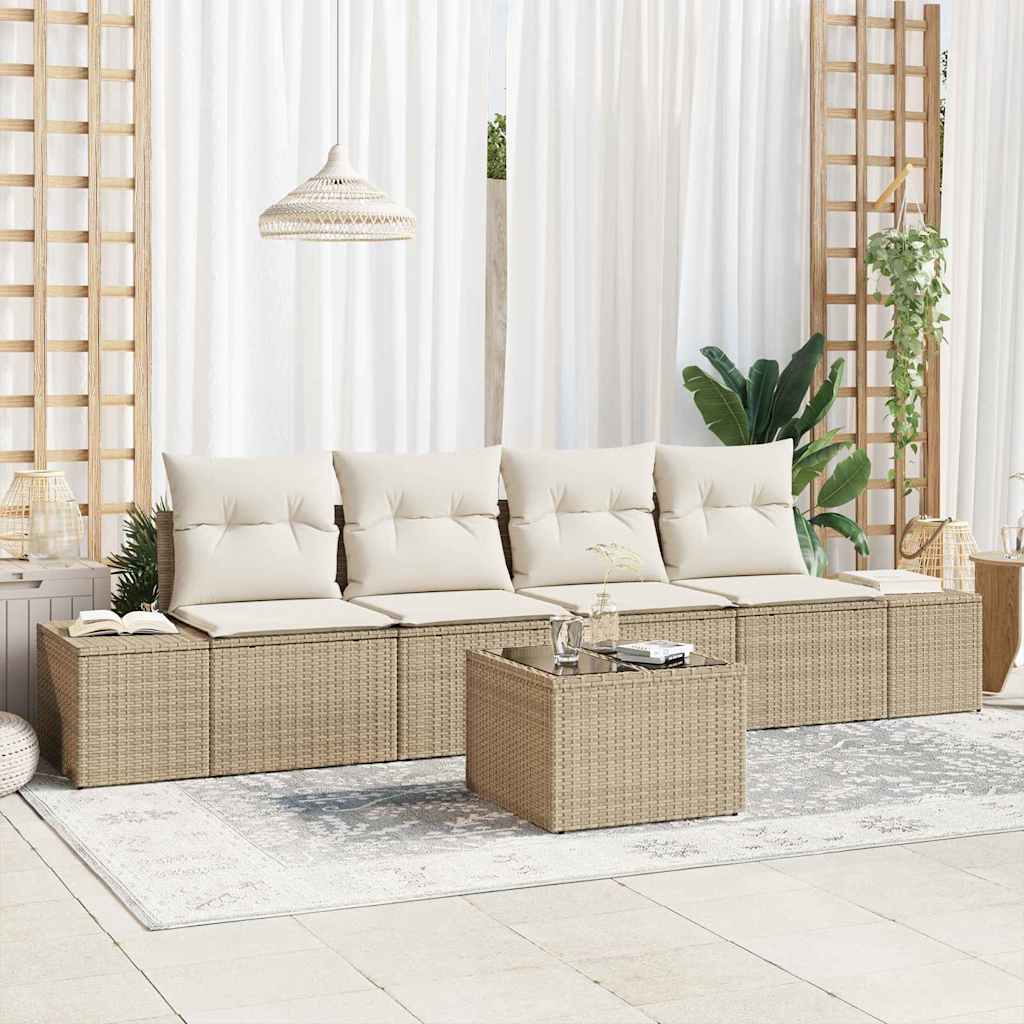 Tuin Sofa Set Met Kussen 5 Pcs En Grijs 55 X 55 X 37 Cm