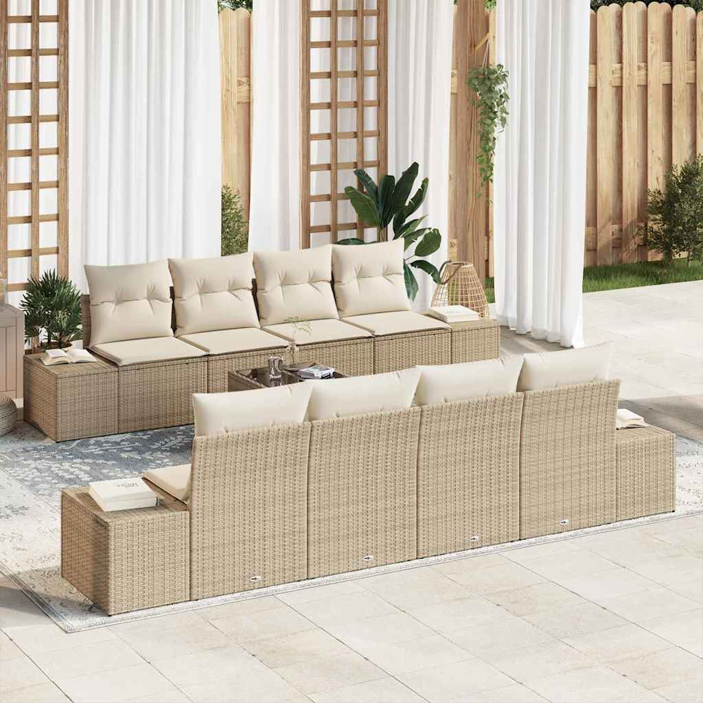 Tuin Sofa Set Met Kussen 7 Pcs En Crème 55 X 55 X 37 Cm