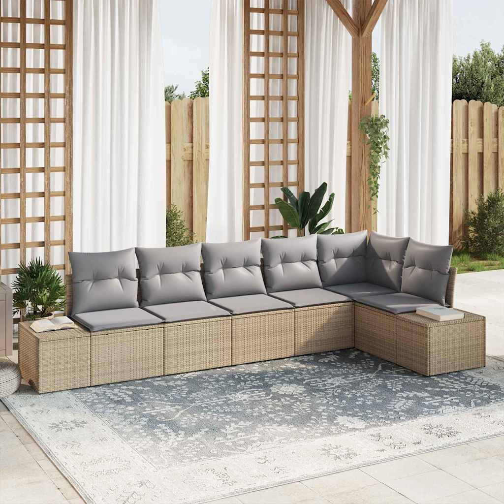 Tuin Sofa Set Met Kussen Met Opslag 7 Pcs En Crème