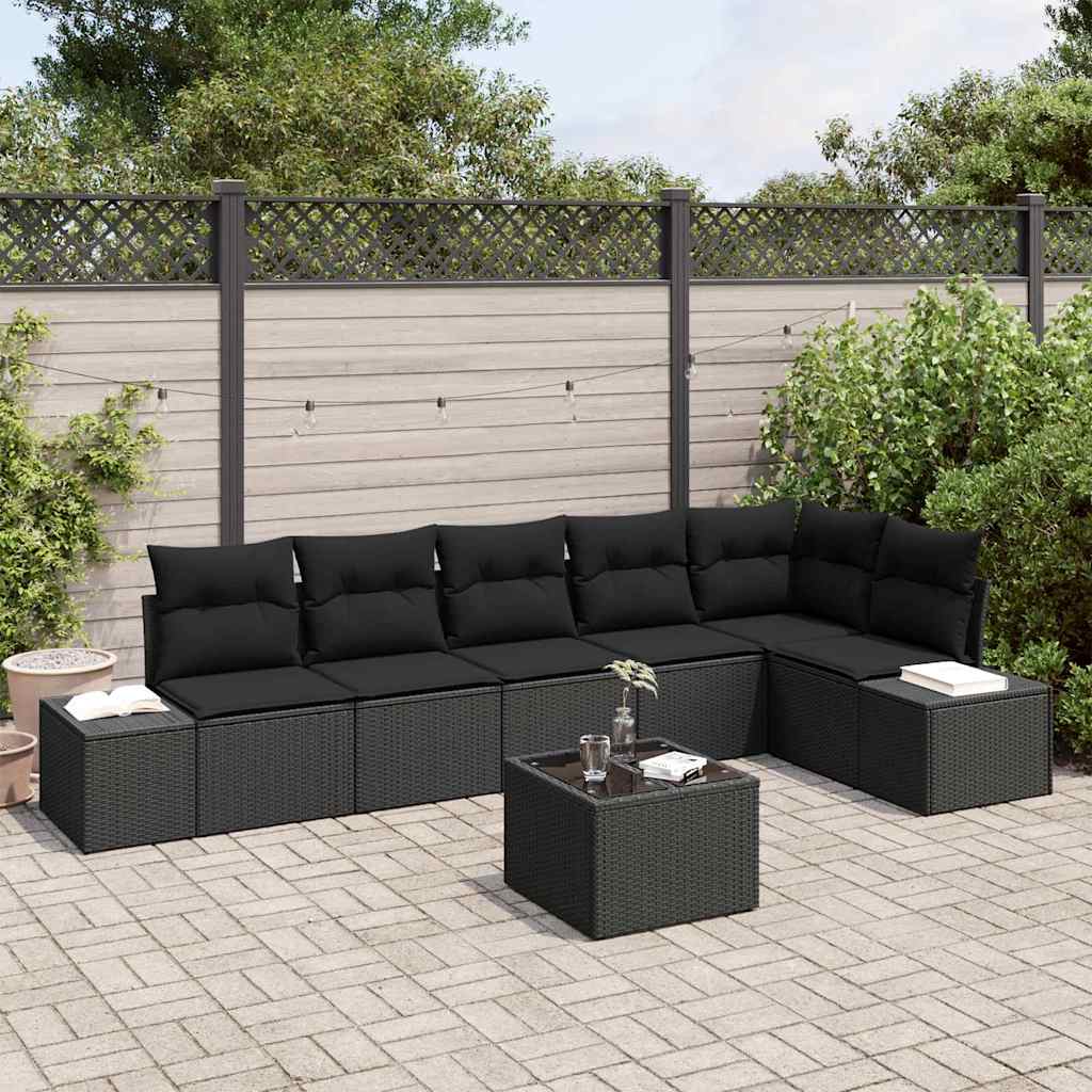 Tuin Sofa Set Met Kussen Met Opslag 7 Pcs En Crème