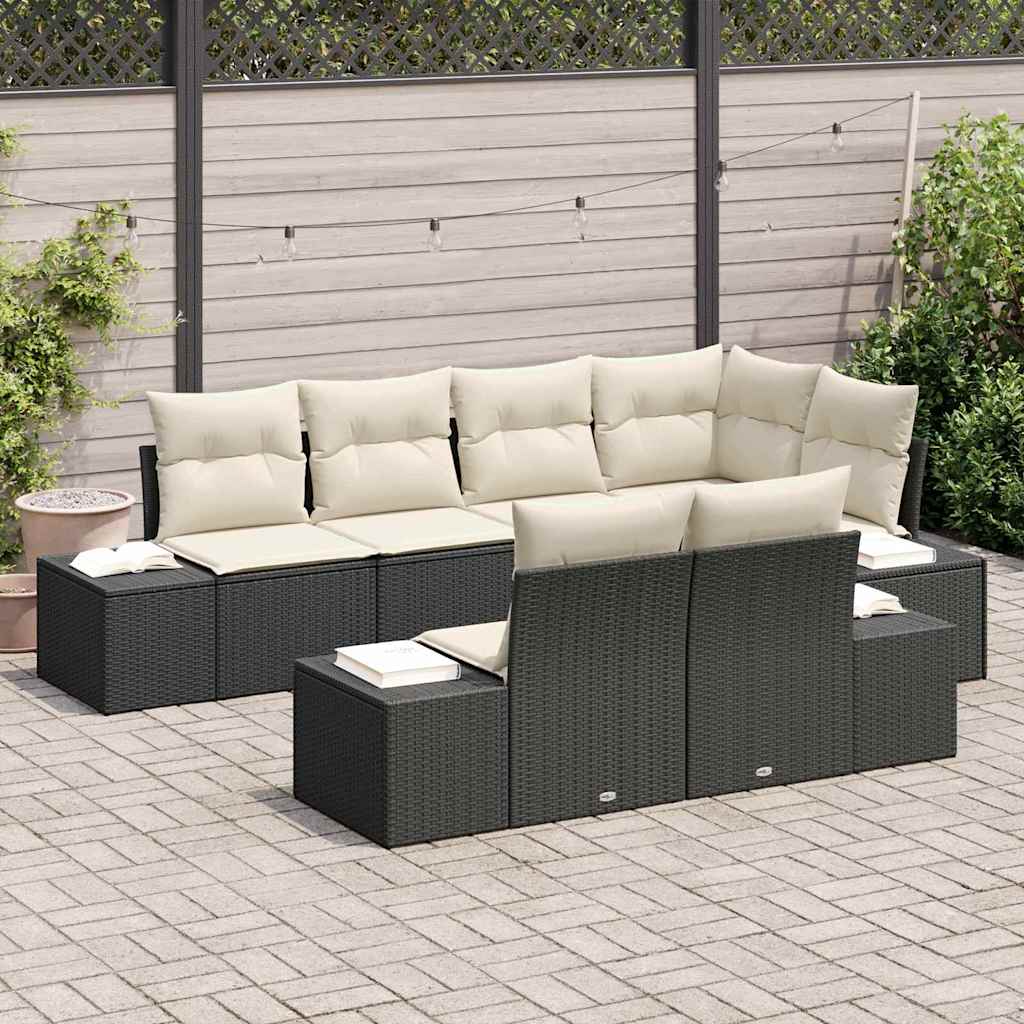Tuin Sofa Set Met Kussen Met Opslag 7 Pcs En Crème