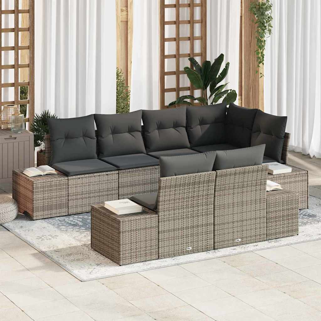 Tuin Sofa Set Met Kussen Met Opslag 7 Pcs En Crème