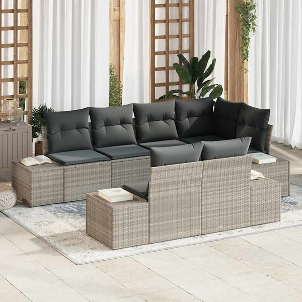 Tuin Sofa Set Met Kussen Met Opslag 7 Pcs En Crème