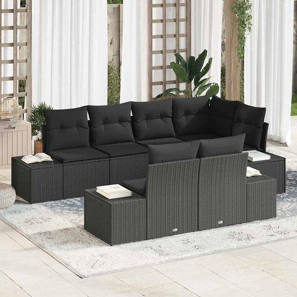 Tuin Sofa Set Met Kussen Met Opslag 7 Pcs En Crème