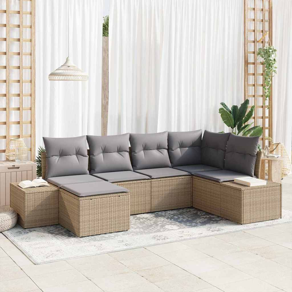 Tuin Sofa Set 6 Pcs 264 X 154 X 85 Cm Poly Riet