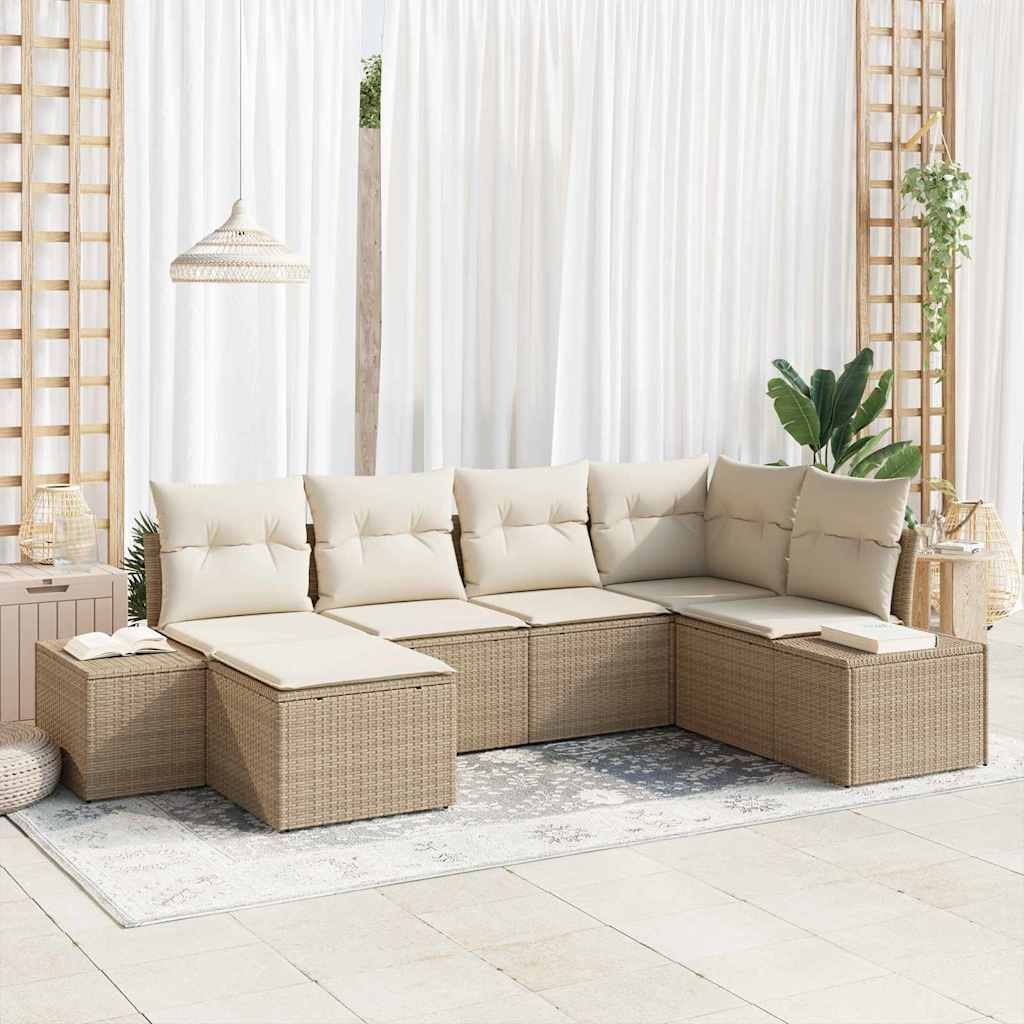 Tuin Sofa Set 6 Pcs 264 X 154 X 85 Cm Poly Riet
