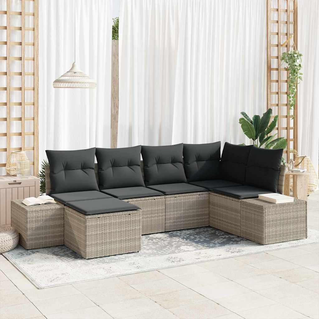 Tuin Sofa Set 6 Pcs 264 X 154 X 85 Cm Poly Riet