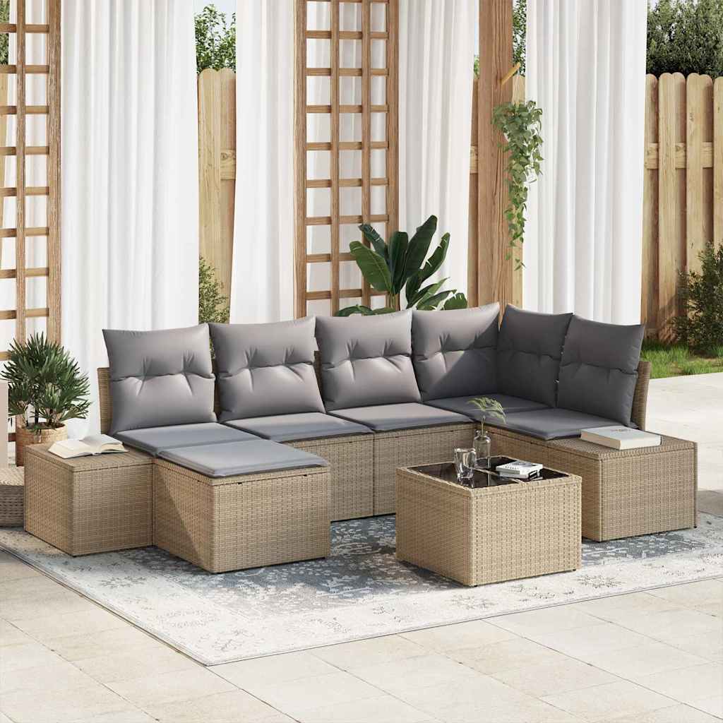 Tuin Sofa Set 6 Pcs 264 X 154 X 85 Cm Poly Riet