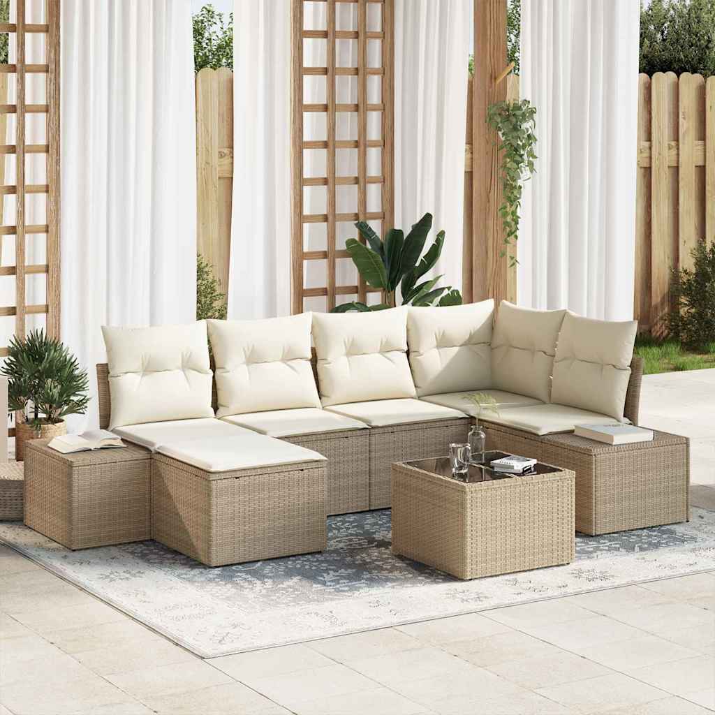Tuin Sofa Set 6 Pcs 264 X 154 X 85 Cm Poly Riet