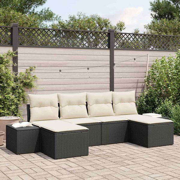 Tuin Sofa Set Met Kussen 6 Pcs 184 X 62 X 85 Cm Poly Riet