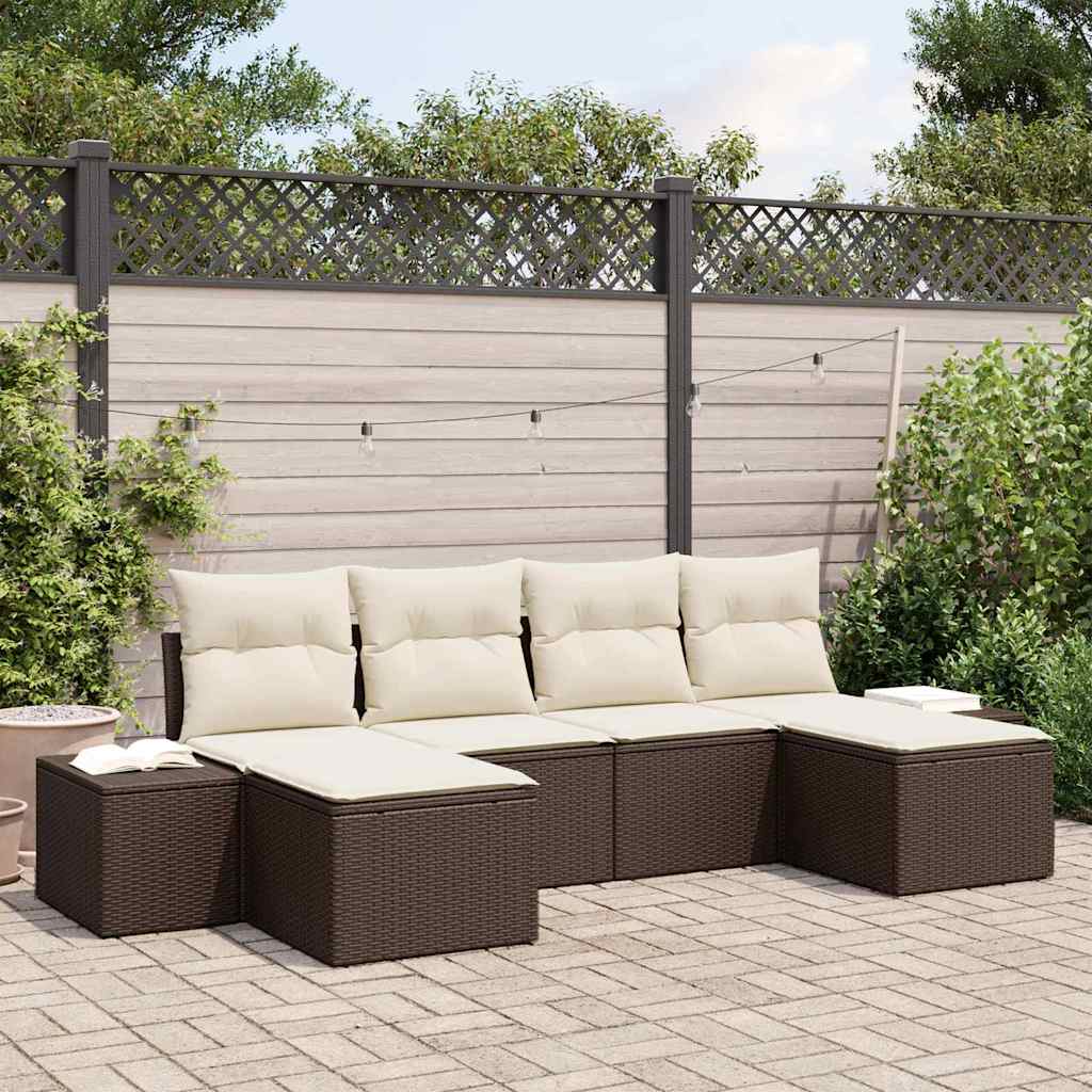 Tuin Sofa Set Met Kussen 6 Pcs 184 X 62 X 85 Cm Poly Riet