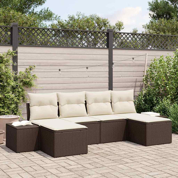 Tuin Sofa Set Met Kussen 6 Pcs 184 X 62 X 85 Cm Poly Riet