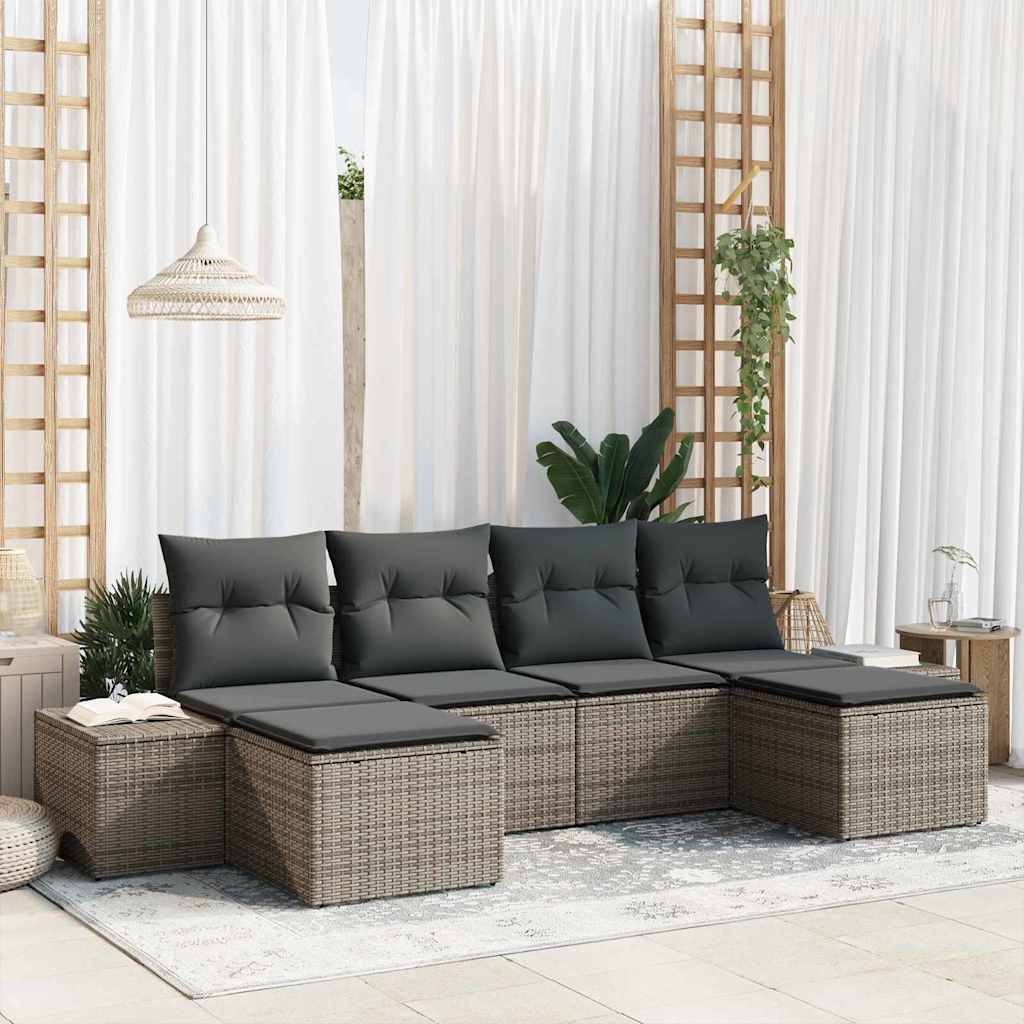 Tuin Sofa Set Met Kussen 6 Pcs 184 X 62 X 85 Cm Poly Riet