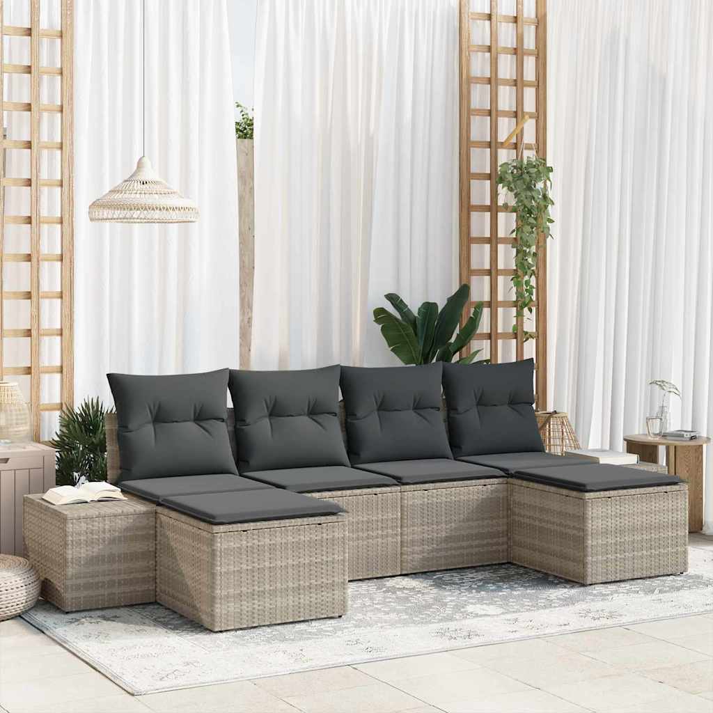 Tuin Sofa Set Met Kussen 6 Pcs 184 X 62 X 85 Cm Poly Riet
