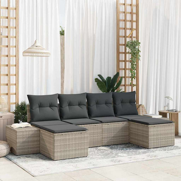 Tuin Sofa Set Met Kussen 6 Pcs 184 X 62 X 85 Cm Poly Riet