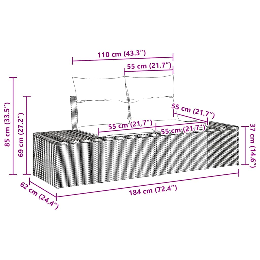 Tuin Sofa Set 10 Pcs 289 X 209 X 85 Cm Poly Riet