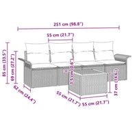 Tuin Sofa Set Met Kussen 5 Pcs En Crème 55 X 55 X 37 Cm