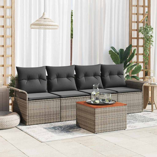 Tuin Sofa Set Met Kussen 5 Pcs En Crème 55 X 55 X 37 Cm