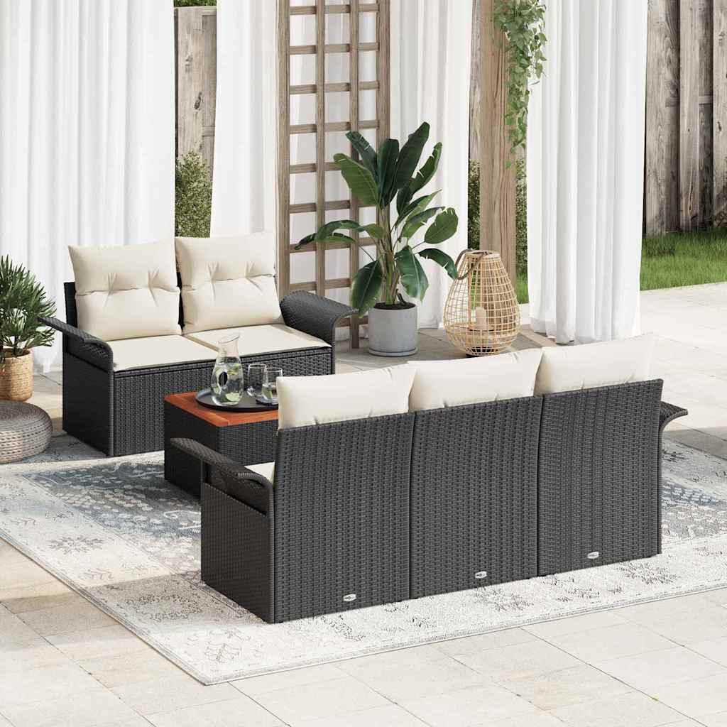 Tuin Sofa Set Met Kussen 6 Pcs En Crème 55 X 55 X 37 Cm