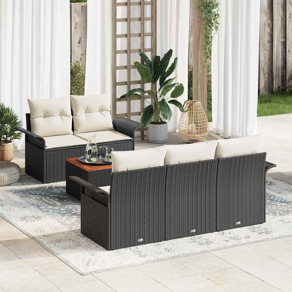Tuin Sofa Set Met Kussen 6 Pcs En Crème 55 X 55 X 37 Cm