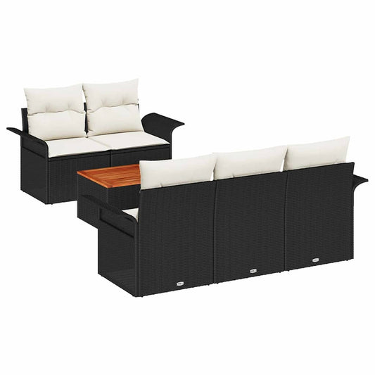 Tuin Sofa Set Met Kussen 6 Pcs En Crème 55 X 55 X 37 Cm