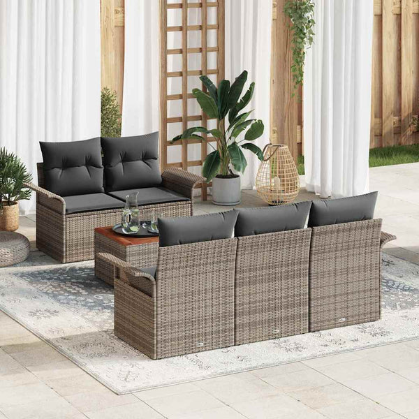 Tuin Sofa Set Met Kussen 6 Pcs En Crème 55 X 55 X 37 Cm