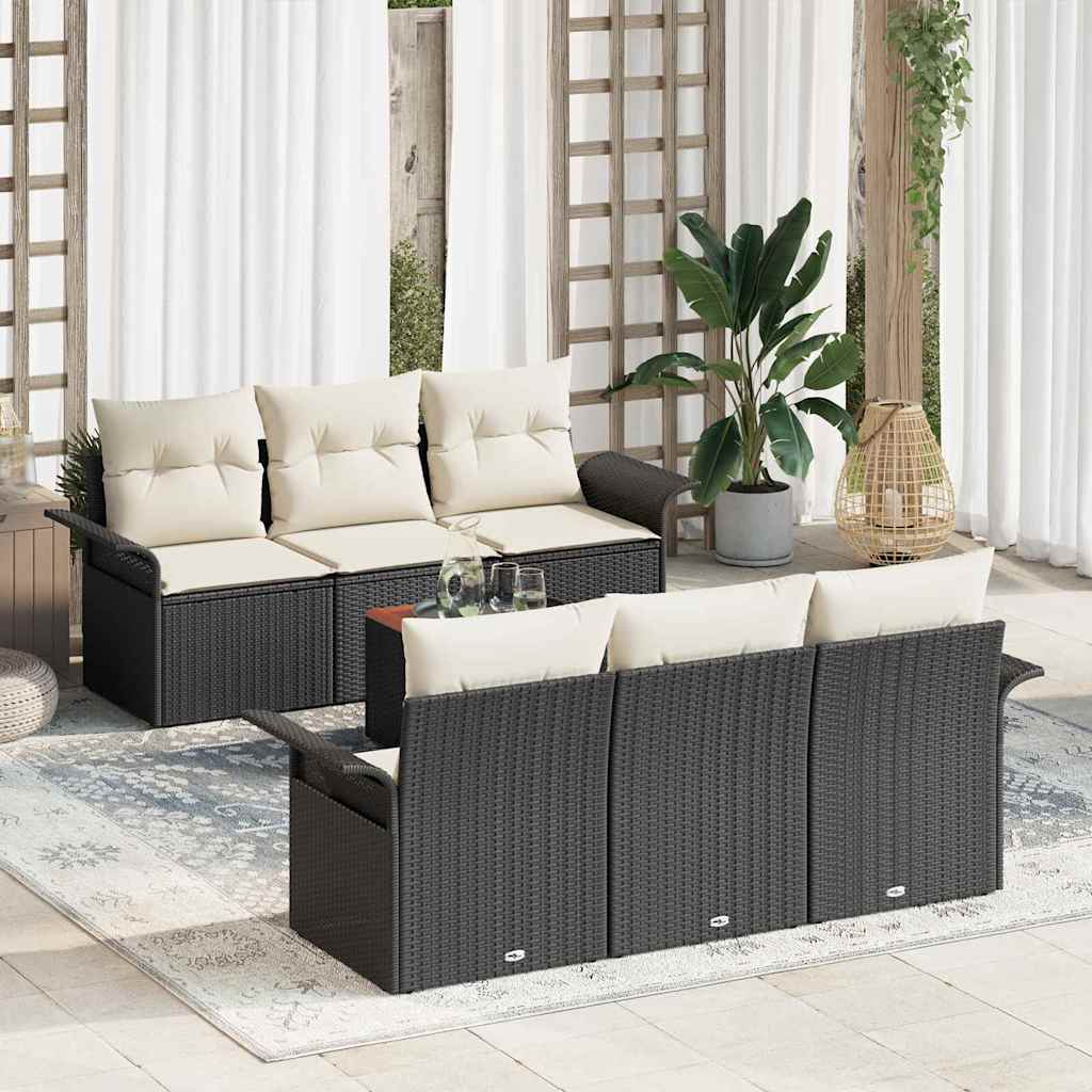 Tuin Sofa Set Met Kussen 7 Pcs En Crème 55 X 55 X 37 Cm